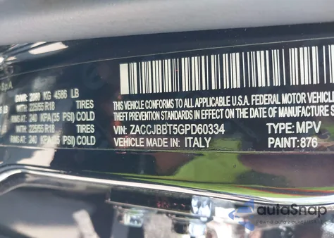 2016 Jeep Renegade Justice from USA, damaged, VIN ZACCJBBT5GPD60334